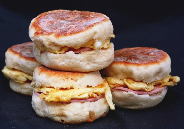Brunch muffin sandwiches
