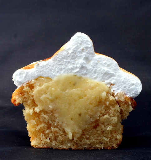 Cross-section of Coconut & Lime Cupcake