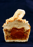Cross-section of a Banoffi Pie cupcake