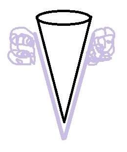 Foil wrapped around cone with crumpled foil ruff