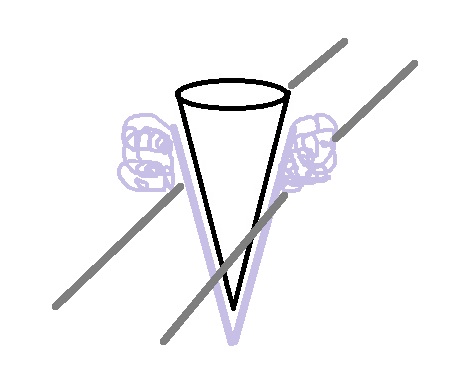 Cones positioned between bars of oven shelf