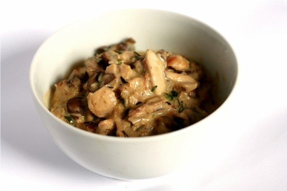 A bowl of Chicken Tetrazzini