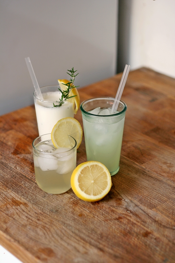 Three glasses of lemonades