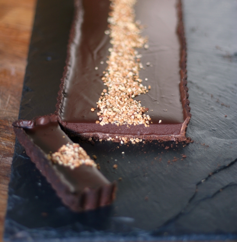 Gluten-free, Dairy-free Chocolate Praline Tart