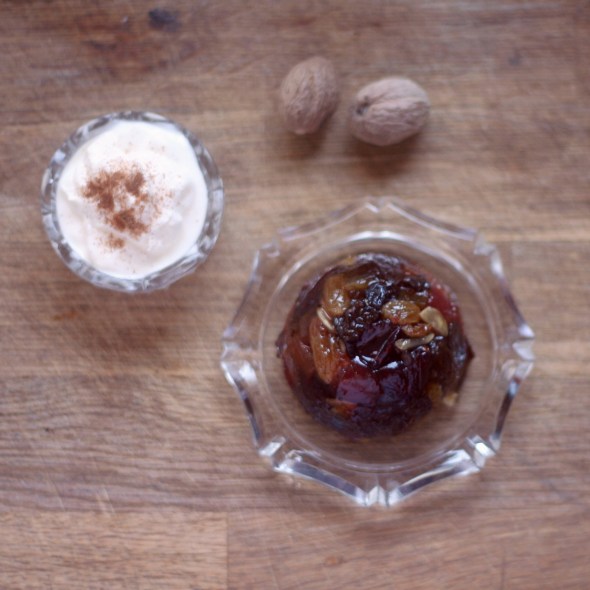 GF Xmas Pudding with nutmeg for scale